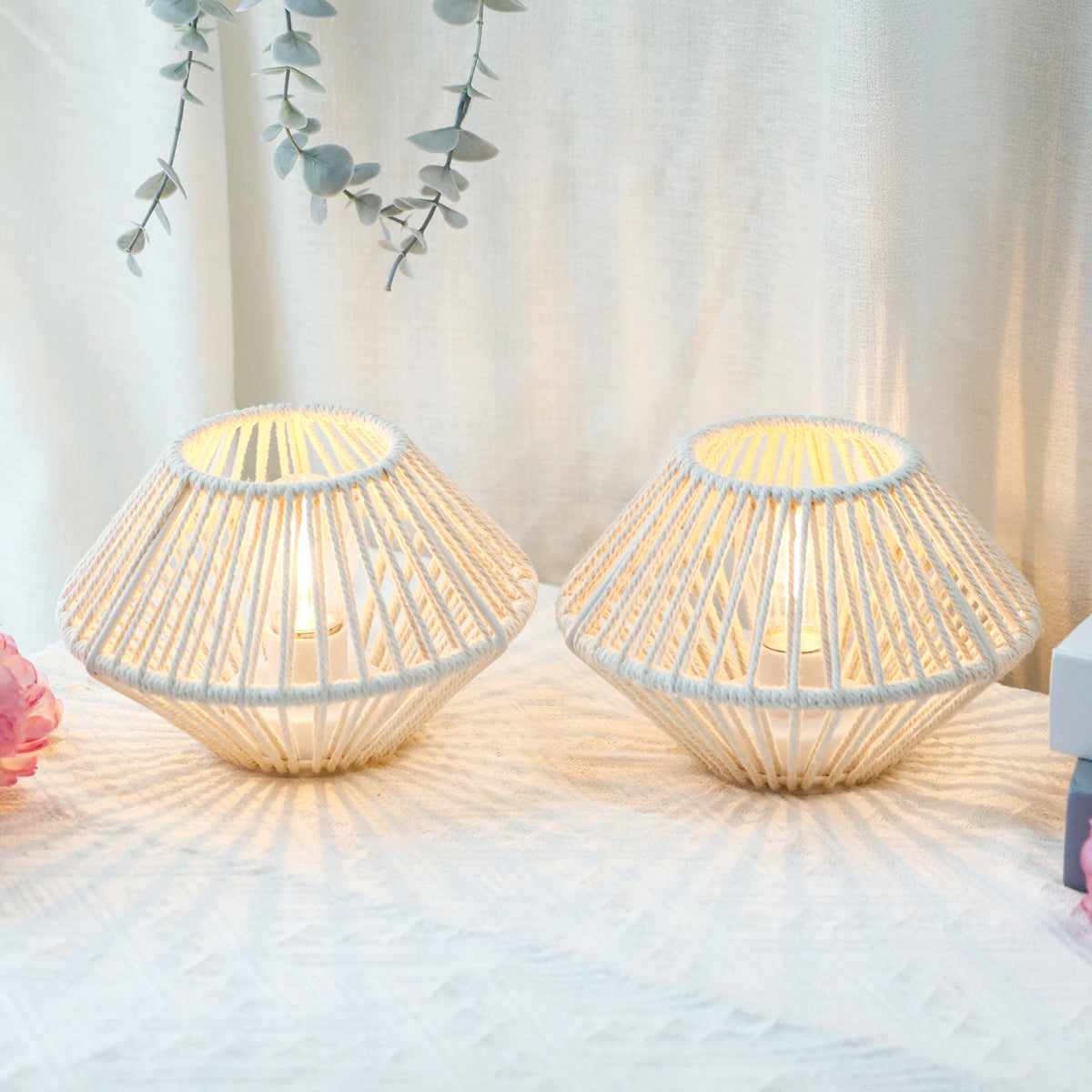 Cotton Rope Table Lamp Set of 2 Woven Cotton Rope Table Lamps