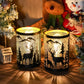 6.5" H Etched Metal Table Lamp Christmas Battery Operated Lamp