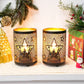 12PCS Etched Star lamp Battery Operated 6.5" H Bronze Metal Table Lamp with 6H Timer Decorations for Living Room Tabletop Parties Patio Entryway Indoors Outdoors