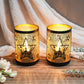 12PCS Etched Star lamp Battery Operated 6.5" H Bronze Metal Table Lamp with 6H Timer Decorations for Living Room Tabletop Parties Patio Entryway Indoors Outdoors
