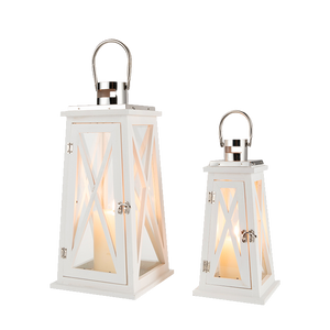 Bougeoirs décoratifs en métal de 15,5 po et 22 po de hauteur, lanterne suspendue rustique (Ensemble de 2)