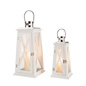 15.5''&22'' H Metal Decorative Candle Holders Rustic Hanging Lantern(Set of 2)