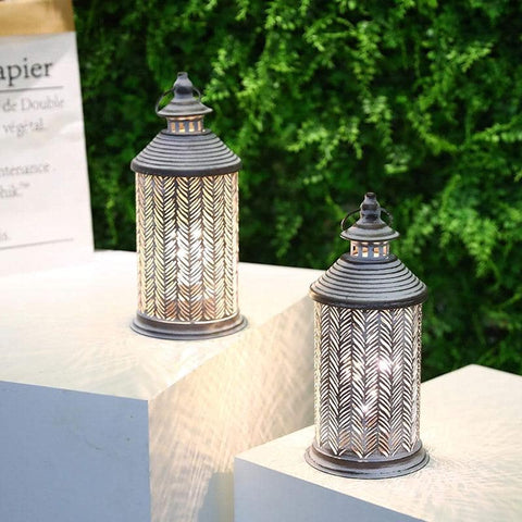 10.5" Tall Battery Powered Metal Table Lamp（Set of 2） 