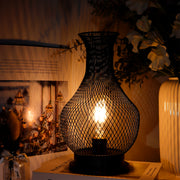 Lampe décorative sans fil à piles de 11 pouces de hauteur avec ampoule LED Edison