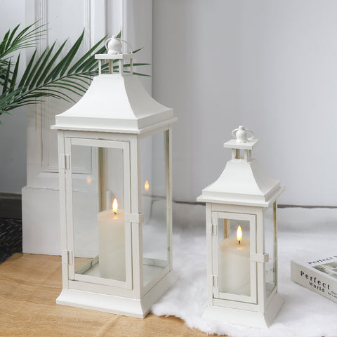 19.5''&13''Tall Set of 2 Outdoor Candle Lanterns (Only For US)