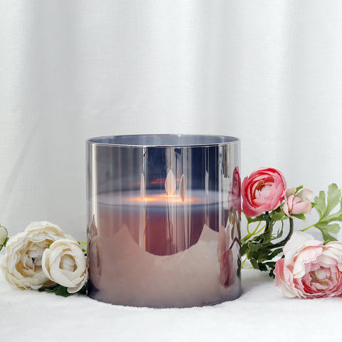 6''High Large 3-Wick Glass Flameless Candles（Only for US)