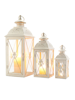 19'' & 13.5'' & 9.5''H Vintage Metal Candle Holder Decorative Hanging Lantern (Set of 3)