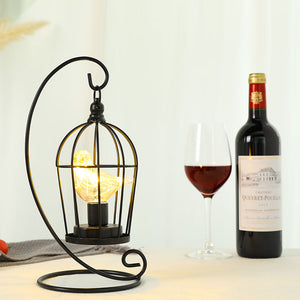 12" Tall Battery Operated Birdcage Lamp