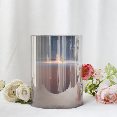 8''High 3-Wick Glass Flameless Candles（Only for US)