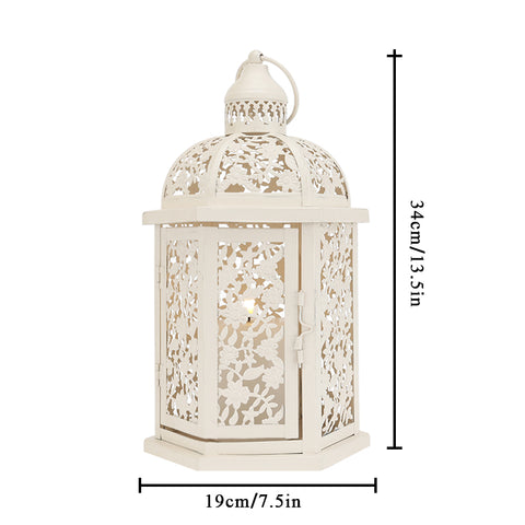 Lanternes décoratives rustiques de bougeoir en métal de 13,5" H