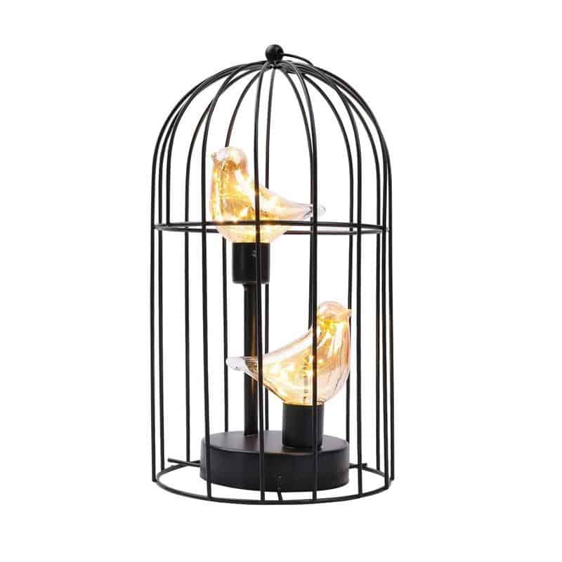 12"Tall Battery Operated Birdcage Decorative Lamp 