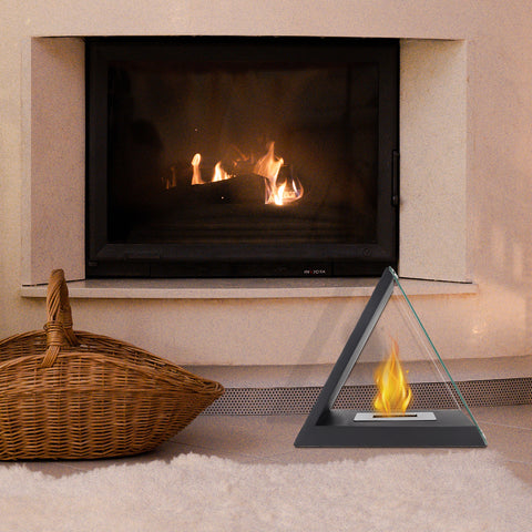 15.5" x 8" x 14.5” Glass Tabletop Fireplace