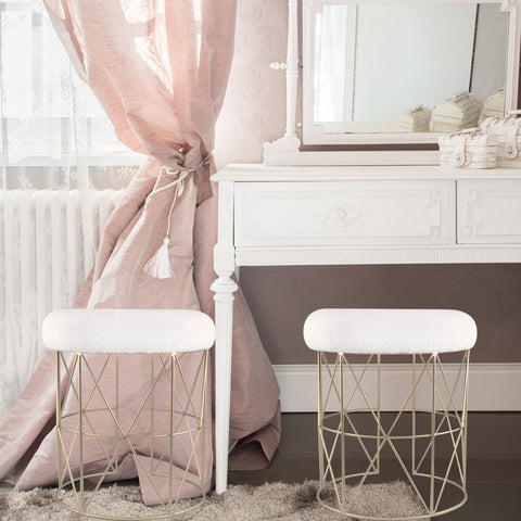 Repose-pieds multifonctionnel moderne en velours 18,5 po (Ensemble de 2)
