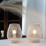 6,7"H Set mit 2 Metallkäfig-LED-Laternen (Weiß)