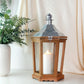 17'' H Wood Metal Hexagon Candle Holder Decorative Hanging Lanterns
