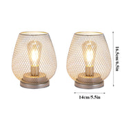 Ensemble de 2 lanternes LED à cage en métal de 6,7 po de hauteur (or)