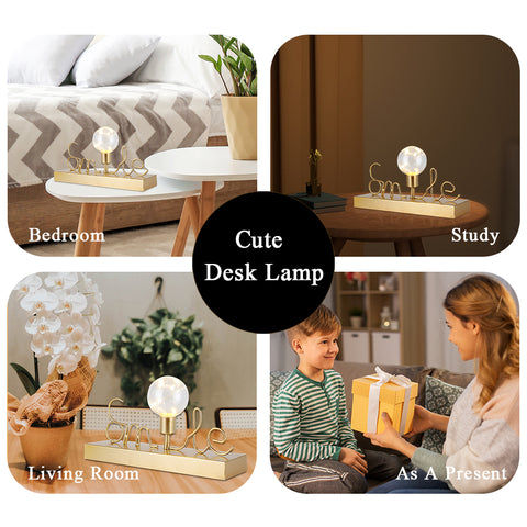 Lampe décorative sans fil avec guirlande lumineuse blanc chaud (sourire) 