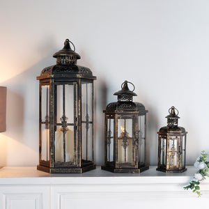 20.5''&14"&10" H Set of 3 Outdoor Candle Lanterns