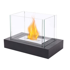 Rechteckiger Tisch-Feuerschalentopf mit vierseitigem Glas