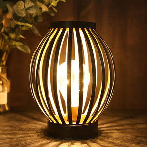 8.7" High Battery Powered Metal Cage Decorative Lamp for Decor