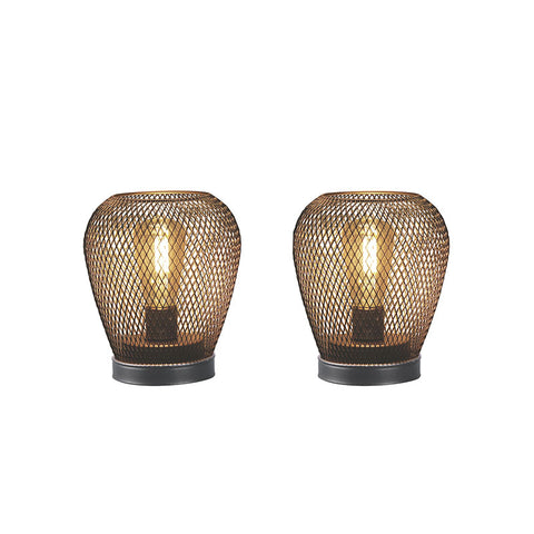 Lampe de table d’extérieur alimentée par batterie de 6,7 po de hauteur (Ensemble de 2) 