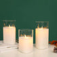 Ensemble de 3 bougies triangulaires sans flamme en verre à piles