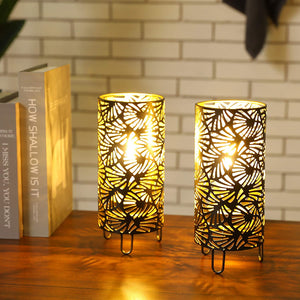 Lampe en métal de 9 pouces de hauteur, alimentée par batterie (lot de 2)