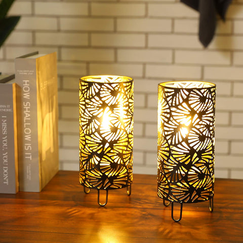 9''hohe Metalllampe, batteriebetriebene Metalllampe (2er-Set)