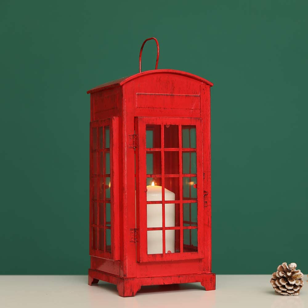 12''High Decorative CandleTelephone Booth Lantern