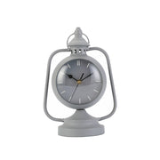 Horloge de bureau de conception de lanterne antique de jardin de 9,5 po de hauteur (gris) 