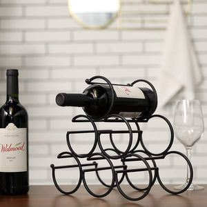 11.6”x6.3”x10.8” Iron Tabletop Wine Rack