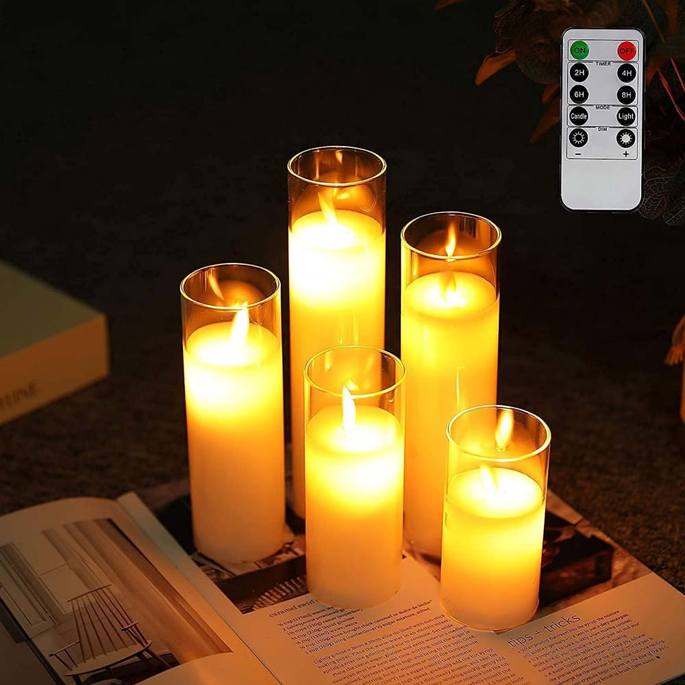 Set 4/5/6/7/8inch Flameless Candles (Set of 5)