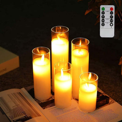 Set 4/5/6/7/8 Zoll flammenlose Kerzen (5er-Set)