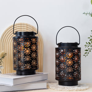 2 Pack Lantern Lights Outdoor (Flower Pattern)