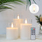 Glass Wax Flameless Effect LED Candles ( Set of 3 )