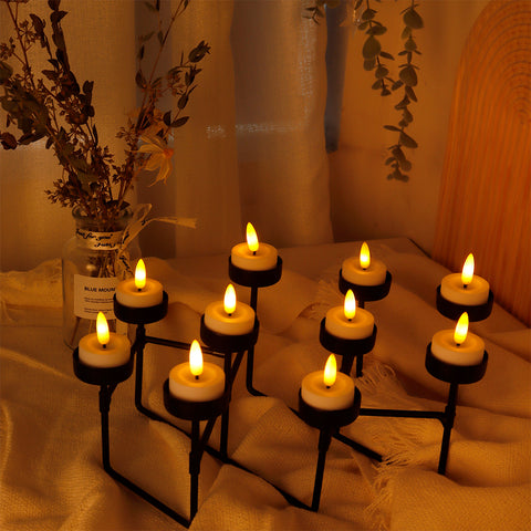 Paquet de 12 bougies chauffe-plat vacillantes sans flamme à piles 