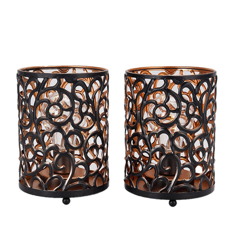Ensemble de 2 lampes sans fil vintage de 6,5 po de hauteur avec guirlande lumineuse (noir) 