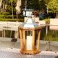 17'' H Wood Metal Hexagon Candle Holder Decorative Hanging Lanterns