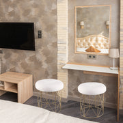 Repose-pieds multifonctionnel moderne en velours 18,5 po (Ensemble de 2)