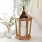 17'' H Wood Metal Hexagon Candle Holder Decorative Hanging Lanterns