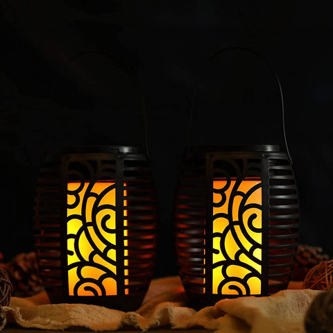 Paquet de 2 lanternes d'extérieur marocaines alimentées par batterie de 6,5 po de hauteur