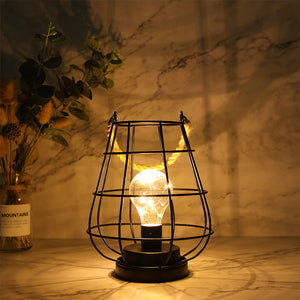 8.5" Tall Battery Powered Outdoor Table Lamp Black