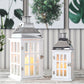 Decorative wooden Lanterns with Tempered Glass( Set of 2 )