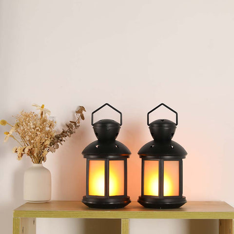 Lanterne décorative de style vintage de 8 po de hauteur (Ensemble de 2)