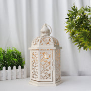 Lanternes décoratives rustiques de bougeoir en métal de 13,5" H