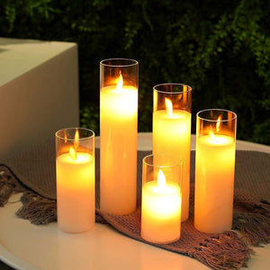 Set 4/5/6/7/8inch Flameless Candles (Set of 5)