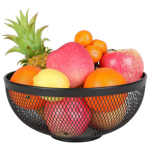 10.5'' Metal Mesh Fruit Basket Black