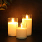 Glass Wax Flameless Effect LED Candles ( Set of 3 )