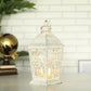 13'' High Decorative Candle lantern (White With Gold Brush)