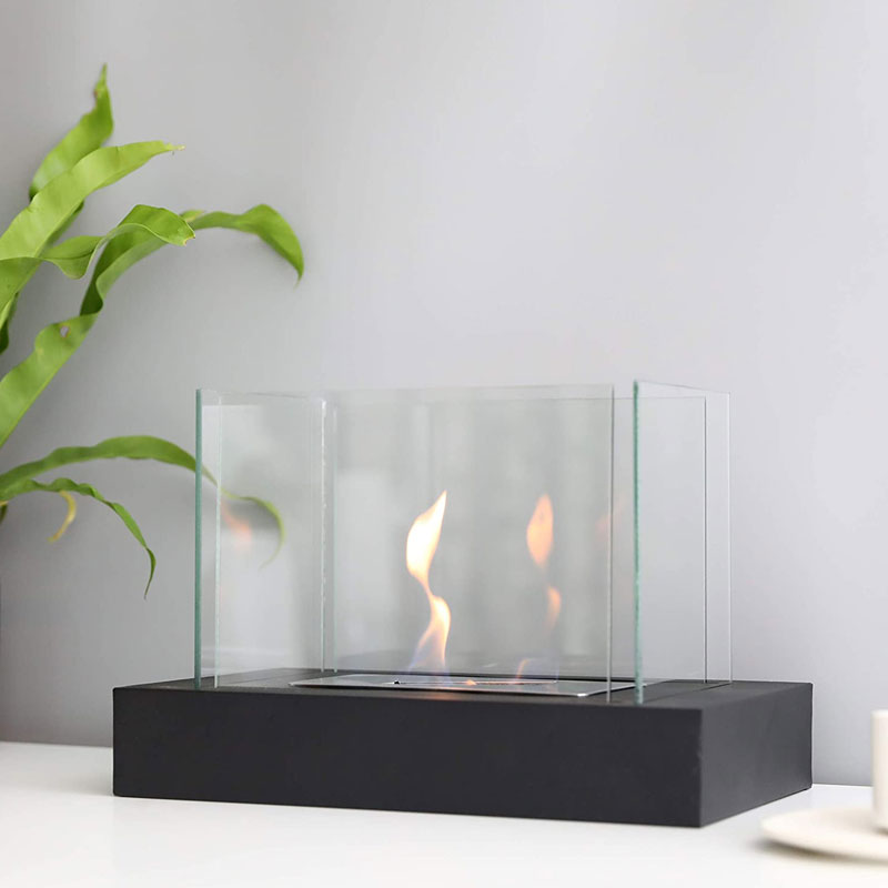 JHY DESIGN Pot Ovale de Table à Feu Ovale avec Verre Double Face